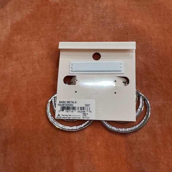 New Directions Silver Hoop Earrings - Picture 2 of 2